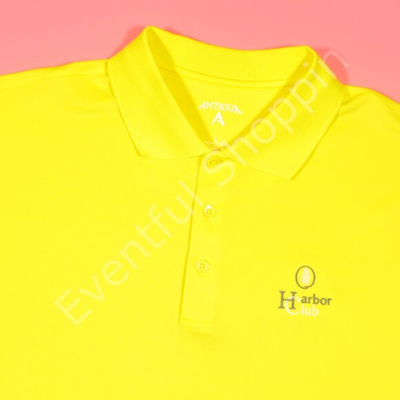 Antigua Other - Antigua Polo Shirt Mens Large Yellow Harbor Club Golf Short Sleeve Performance